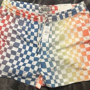 American Eagle Outfitters Multicolor Checkered Swim Shorts